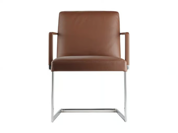 CHANCELLOR CONFERENCE - Cantilever upholstered leather chair with armrests by Poltrona Frau - view 2
